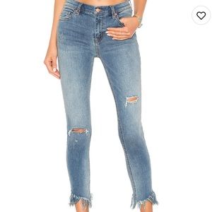 Free People Great Heights Frayed Skinny Jeans